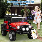 Joyracer 24V 2 Seater Kids Ride on Truck with Remote Control, 4×200W Motor, Electric Battery Powered Toys Car w/ 4 Wheels Spring Suspension, 3 Speeds, LED Lights, Bluetooth Music