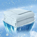 Cozy Bliss Cooling Comforter Queen Size, Cooling Blankets for Hot Sleepers and Night Sweats, Blue Summer Comforter for Queen Siz