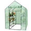 Outdoor gardening plant greenhouse with 8 shelves, durable polycarbonate material, green color, UV-resistant and ventilated des