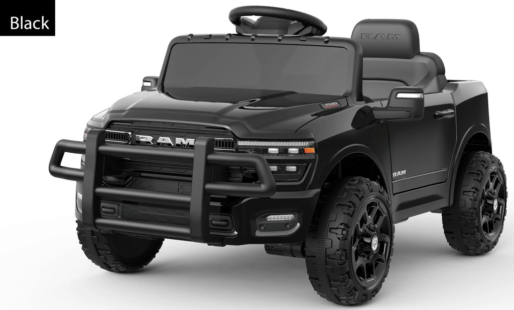 kids Ride On Cars, Licensed RAM 12V Electric Ride On Truck Car w/Remote Control, Electric Pickup Car for Toddlers, Spring Suspension, LED Lights, Music, Ride On Toys