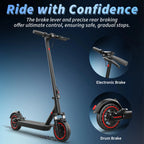 8.5inch Solid Tire Electric Scooter 10.5Ah Powerful Battery 19mph APP Smart Control Scooter 23miles Max Range Double shock absorption for Adult