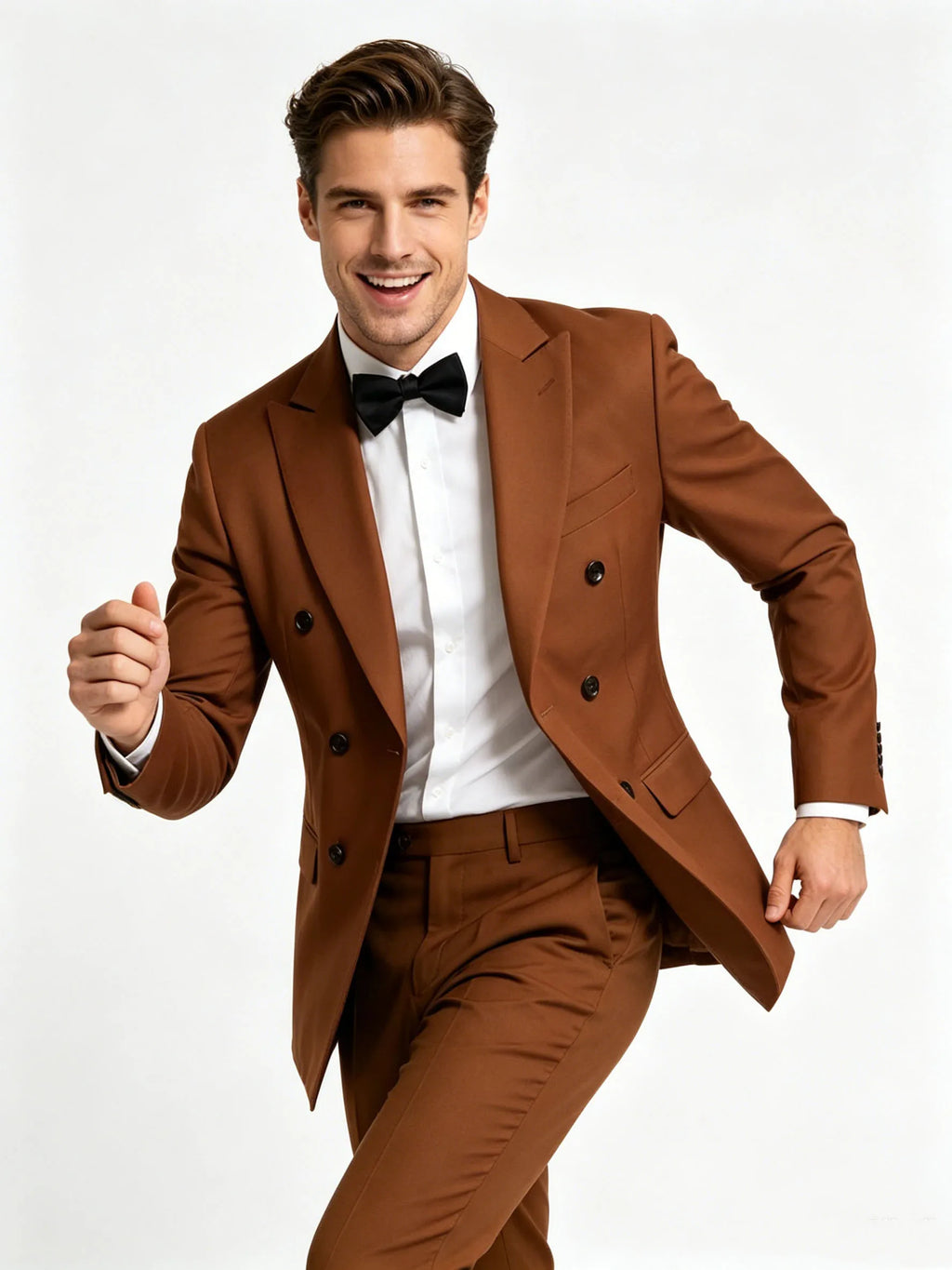 Suits for Men, 2 Piece Slim Fit Suit with Double Breasted Blazer and Tuxedo Pants