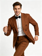 Suits for Men, 2 Piece Slim Fit Suit with Double Breasted Blazer and Tuxedo Pants