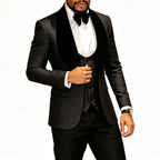 Mens 3 Piece Floral Tuxedo, Jacquard Slim Suit Set, Paisley Blazer Vest And Pants For Prom Wedding