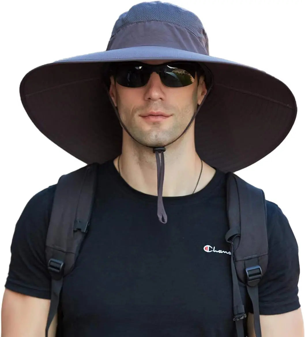 Leotruny Lightweight Windproof Super Wide Brim Waterproof Bucket Hat UPF 50+ UV Resistant Outdoor Sun Hat For Beach Fishing Travel Gardening