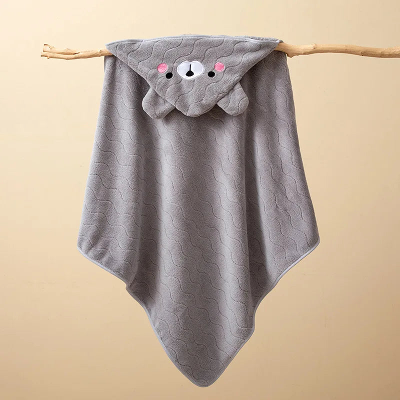 Toddler Bathrobe Infant Bath Towel Boy Girl Blankets Swaddle With Hood Cartoon Coral Fleece Towel Blanket Newborn Kids Bedding baby bath towel banheiras de bebê robôs bathrobes