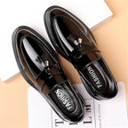 Men's Tassels High Gloss Patent Penny Slip On Loafers Fashion Formal Business Casual Oxford Dress Shoes for Men