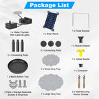 Outdoor Solar Fountain Patio Solar Water Fountain Solar Bird Bath Fountain Waterproof Cascade Water Feature Outdoor Garden
