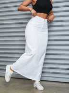 Jeanoix Raw Hem Denim Skirt