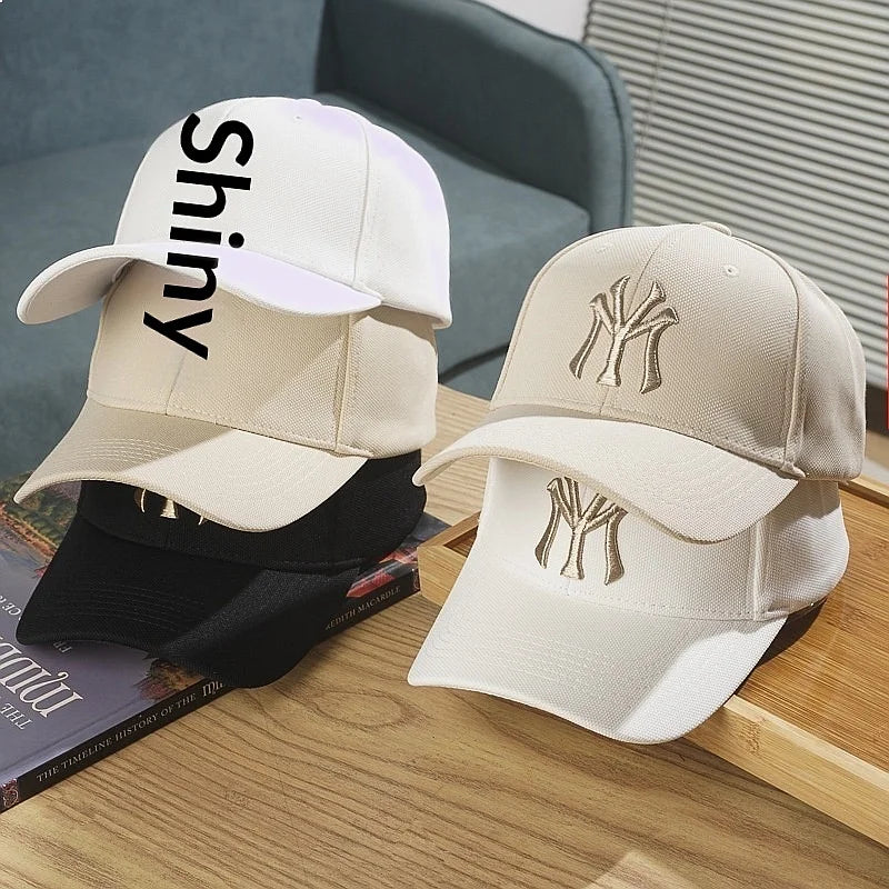 Hat Women's Deepened Hardtop Baseball Cap Korean Letter Embroidery Sunscreen Couple Cap