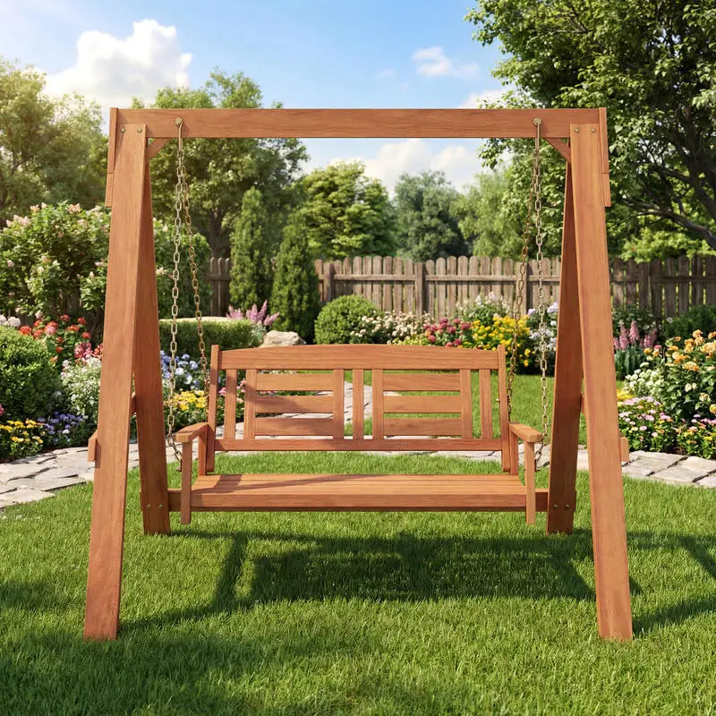 2-Seater Porch Swing with Stand Adjustable Chains