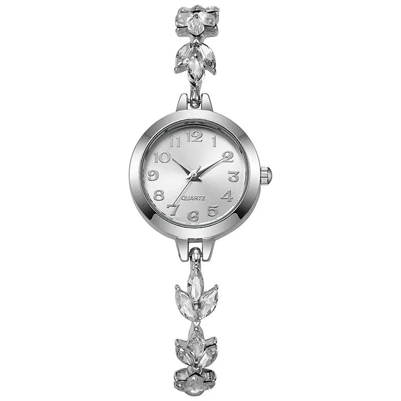 Elegant Women Watches Luxury Rhinestone Bracelet Bracelet Quartz Watch Reloj Mujer Girls Clock Gift（Without Box）