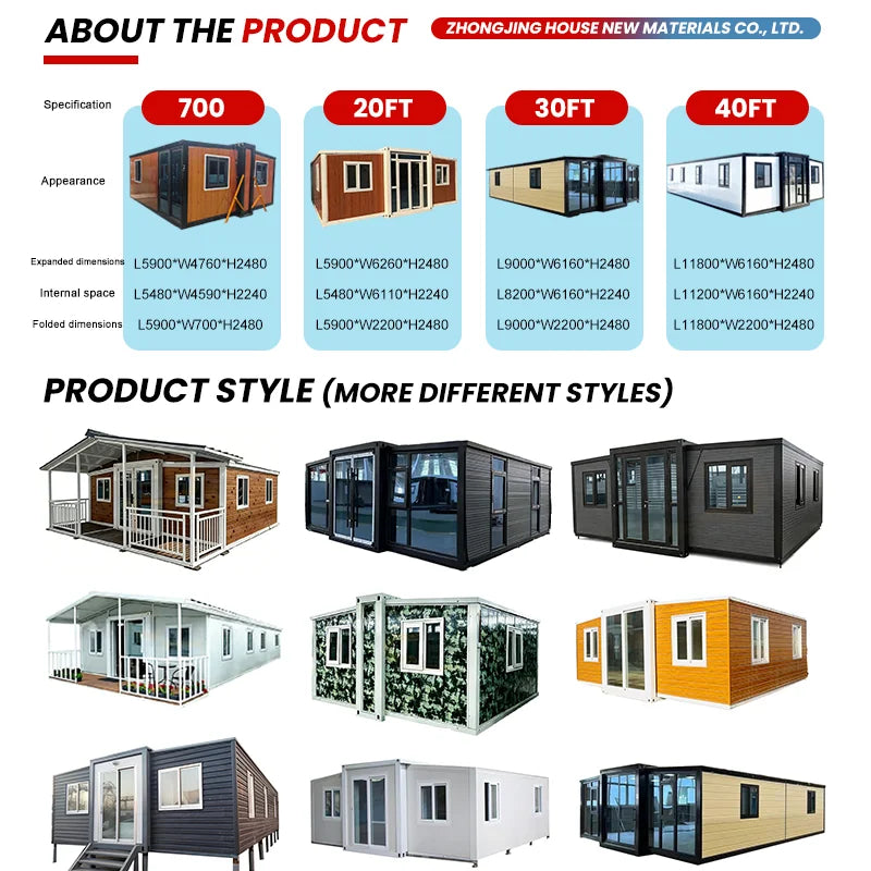 Off-grid Modular Tiny Home for Sustainable Living Prefabricated 20ft 40ft Portable Mobile Expandable Container House