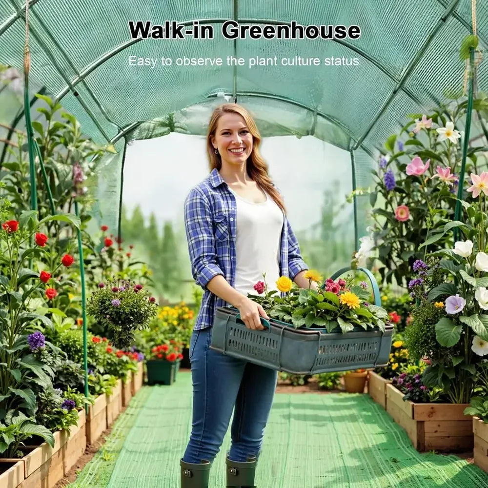 12ft x 6.6ft x 6.6ft Large Walk-in Greenhouse Kit with Watering System for Outdoor Gardening