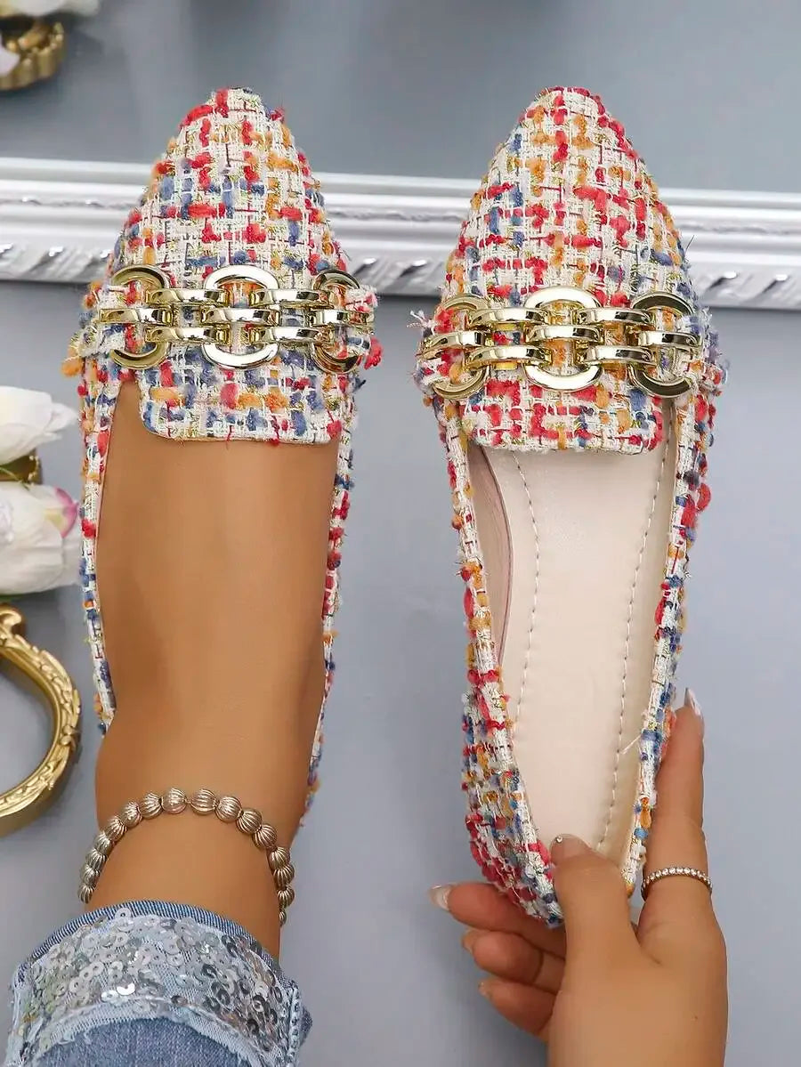 Pink Bowknot Pointed Toe Slip-On Flats For Women Comfortable Casual Summer Shoes