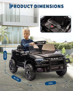 kids Ride On Cars, Licensed RAM 12V Electric Ride On Truck Car w/Remote Control, Electric Pickup Car for Toddlers, Spring Suspension, LED Lights, Music, Ride On Toys