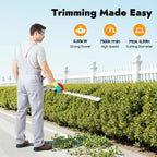 Petrol Hedge Trimmer Machine, 22.5CC 2-Stroke Engine with 27.6 Inch Double-Sided Blade, for Garden Shrub Pruning Yard Landscaping, Heavy Duty Cordless Hedge Cutter with Gloves & Goggles Kit