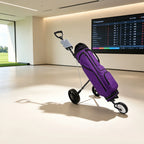 Golf Trolley, 3 Wheel Golf Push Cart, Folding Golf Cart, Heavy Duty Aluminum Frame, 44 lbs Load Capacity, Quick Fold, EVA Wheels, Foot Brake, Cup Holder, Scorecard