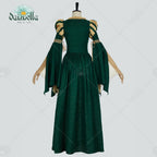 US Stock DAIZBELLA Women Medieval Renaissance Costume Pseudo-two-piece Vintage Renaissance Fair Dress with Wide Sleeves Lace