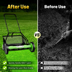 20 Inch 5-Blade Push Reel Lawn Mower with Grass Catcher Manual Push Mower with Adjustable Cutting Height 2.5 Inch Max, 4 Wheels Reel Mower for Small Area Yards (20 Inch)