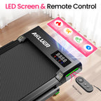 Akluer Walking Pad Treadmill, Portable Under Desk Treadmill 330lbs Capacity, Compact Treadmills Mini Walking Pad, 2.5HP Portable Treadmills with Remote Control, for Home Office Small Space