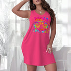 Women's Plus Size Nightgown Vacay Mode Palm Tree Beach Vacation Summer Getaway Camisole Nightdress Casual Summer Vacation Clothing Gifts For Women Sleeveless Pajamas For Women Set