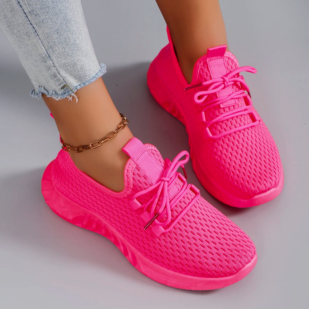 Women's Breathable Mesh Flat Shoes Casual Sports Sneakers Summer Walking Shoes Clearance Free Shipping