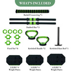 All-in-One 44 lbs Adjustable Dumbbell Set: Bar, Kettlebell, and Push-up Stand - Versatile Home Gym Equipment for Men & Women, Gr