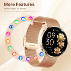 MEVADEN 8.5mm Utra-thin Stainless Steel Smartwatch 1.43 inch AMOLED Screen Women Bluetooth Call Health Monitor Sport Smart Watch