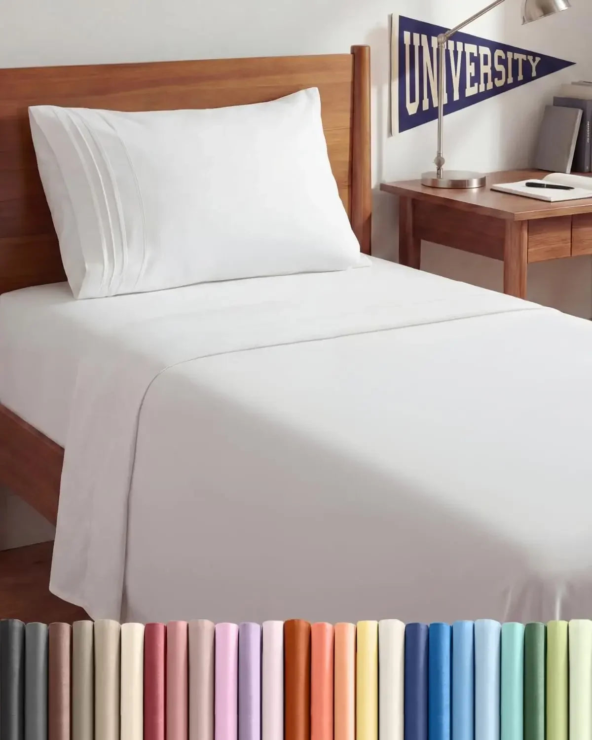 Twin XL Size 3 Piece Sheet Set - Comfy Breathable & Cooling Sheets - Hotel Luxury Bed Sheets for Women & Men - Deep Pockets, Easy-Fit, Extra Soft & Wrinkle Free Sheets - White Oeko-Tex Bed Sheet Set
