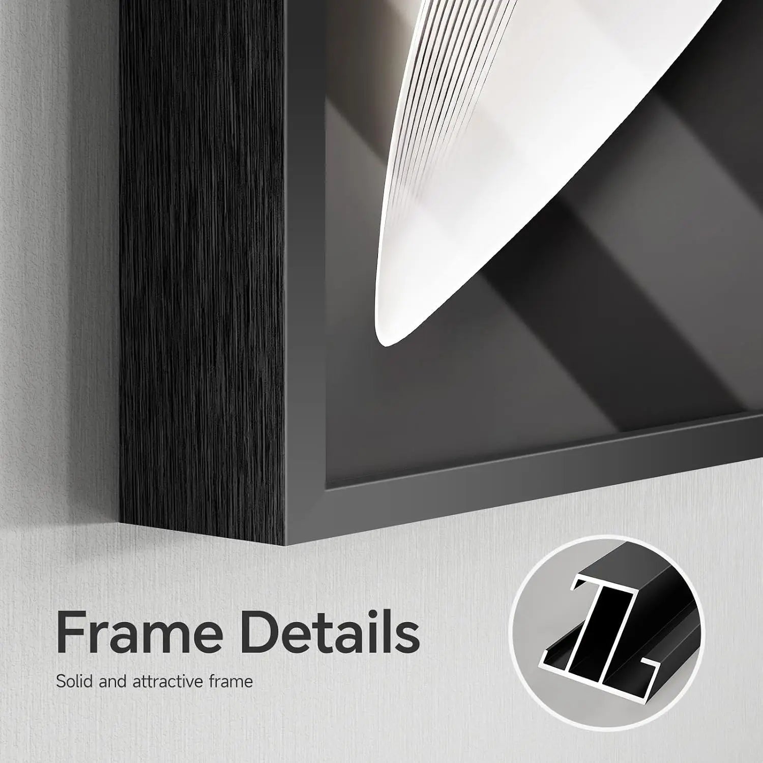 Large Framed Modern Wall Art for Living Room, 3 Piece Black and White Abstract Contemporary Pictures Artwork Decor, Geometric Luxury Bright Style Prints Paintings for Hallway and Office 24x36 Inch