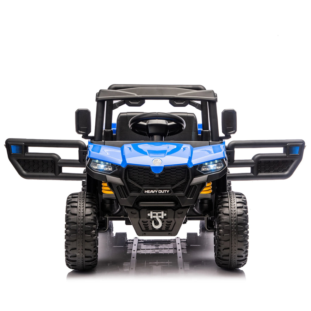 24V 400W Kids Ride on Electric Tractor with Parent Remote Control Suspension Bluetooth Music 1.86-3.11MPH for Kids Blue