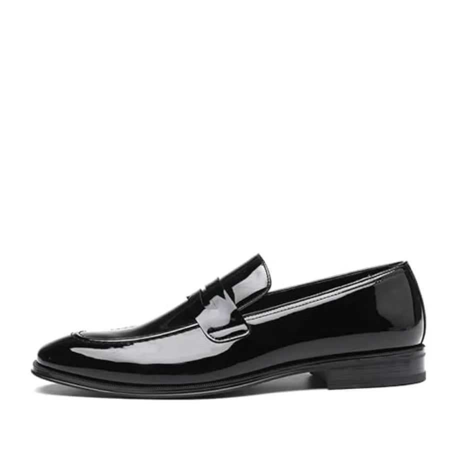 DECARSDZ Mens Slip-On Penny Loafer Casual Dress Shoes Black Wedding Formal Work Pointed Toe Men Tuxedo Shoes