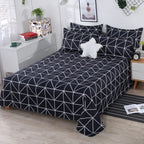 3pcs/Set Home Textile Bed Sheet Set with Pillowcases Cotton Material Lovers Room Bedding Room Flat Sheet