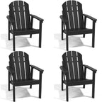 Adirondack Chair Set of 4, All Weather HDPE Fire Pit Chairs, Oversized Plastic Adirondack Chair for Outdoor,, Customized