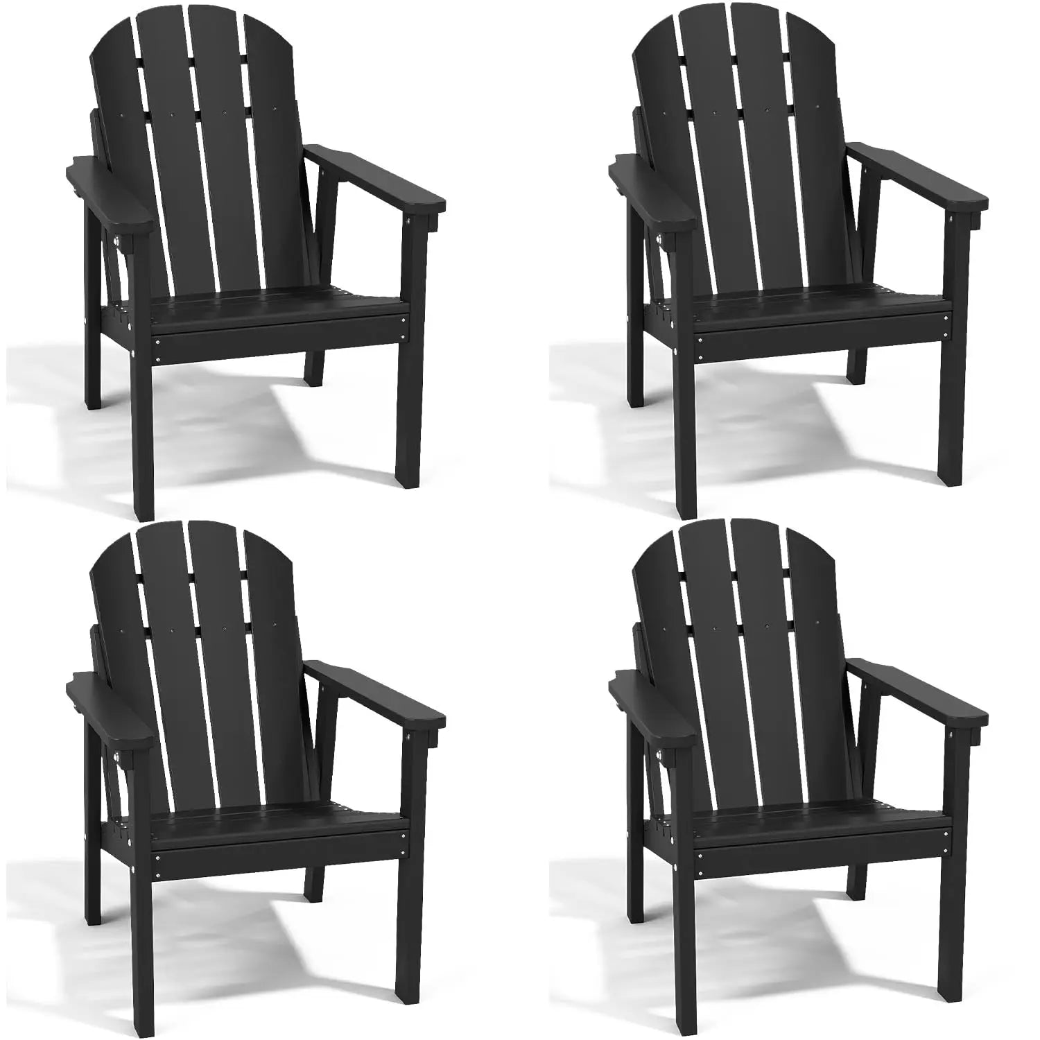 Adirondack Chair Set of 4, All Weather HDPE Fire Pit Chairs, Oversized Plastic Adirondack Chair for Outdoor,, Customized
