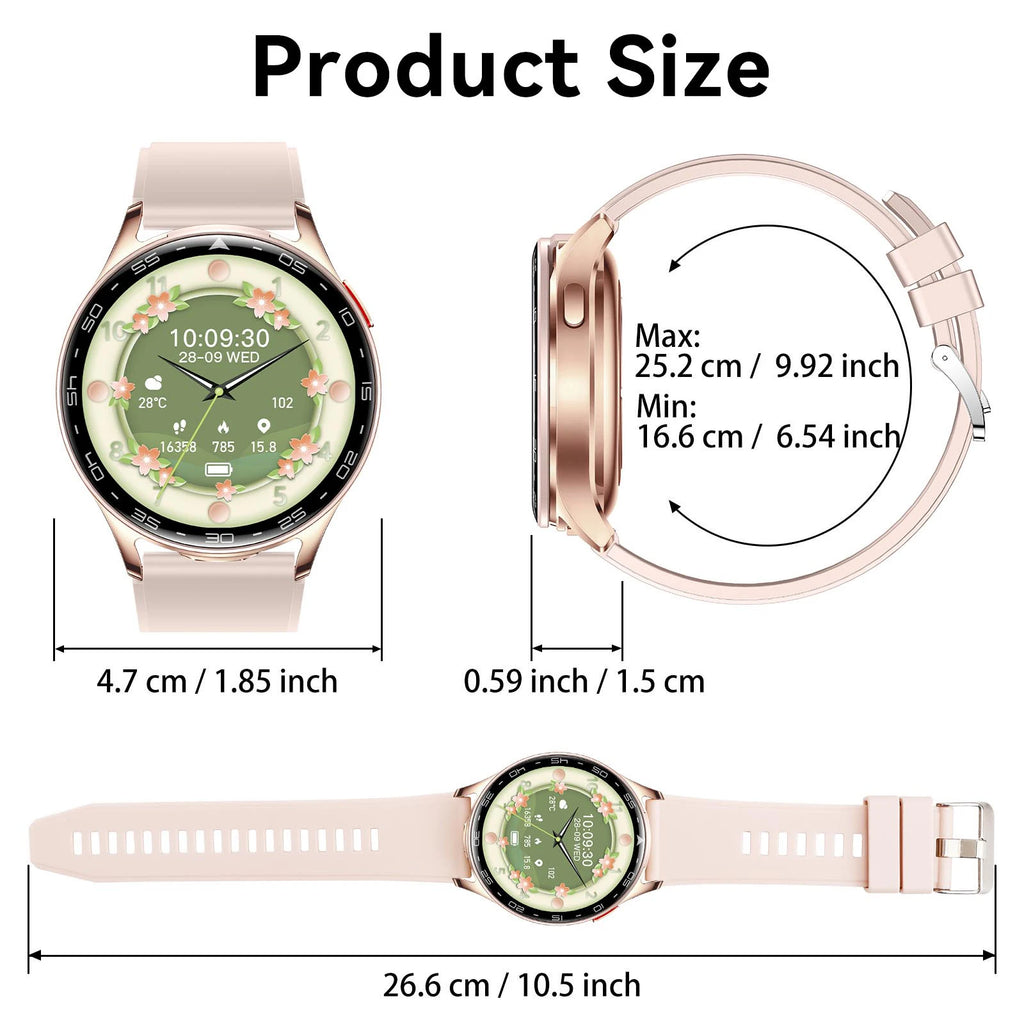 EIGIIS 2026 2-in-1 Smart Watch with Hidden Earbuds 1.39"IPS HD Screen 280mAh Sports Fitness Tracker Heart Rate Monitor for Women