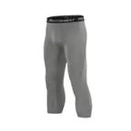 Sports Cropped Pants Running Gym Compression Elastic Waist Polyester Tight Slim All Season Men Capri Leggings