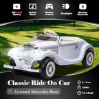 Large Ride On Car Compatible with Benz 12V Battery Powered Electric Vehicles with Remote Control for 4WD Classic Ride on Toys w