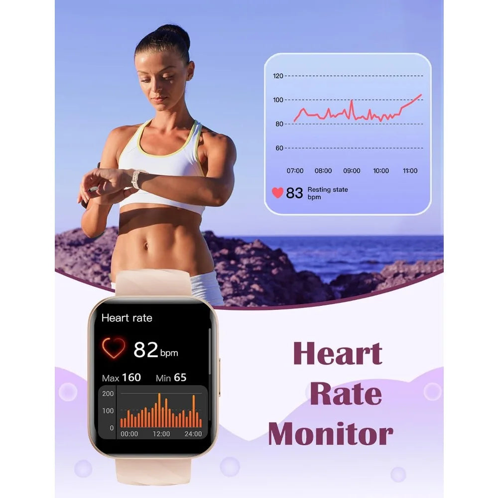 Smart Watches for Men and Women - HD Screen, Fitness Tracker, Waterproof, Compatible with iOS/Android