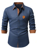 Mens Business Casual Long Sleeve Button Down Dress Shirt Formal