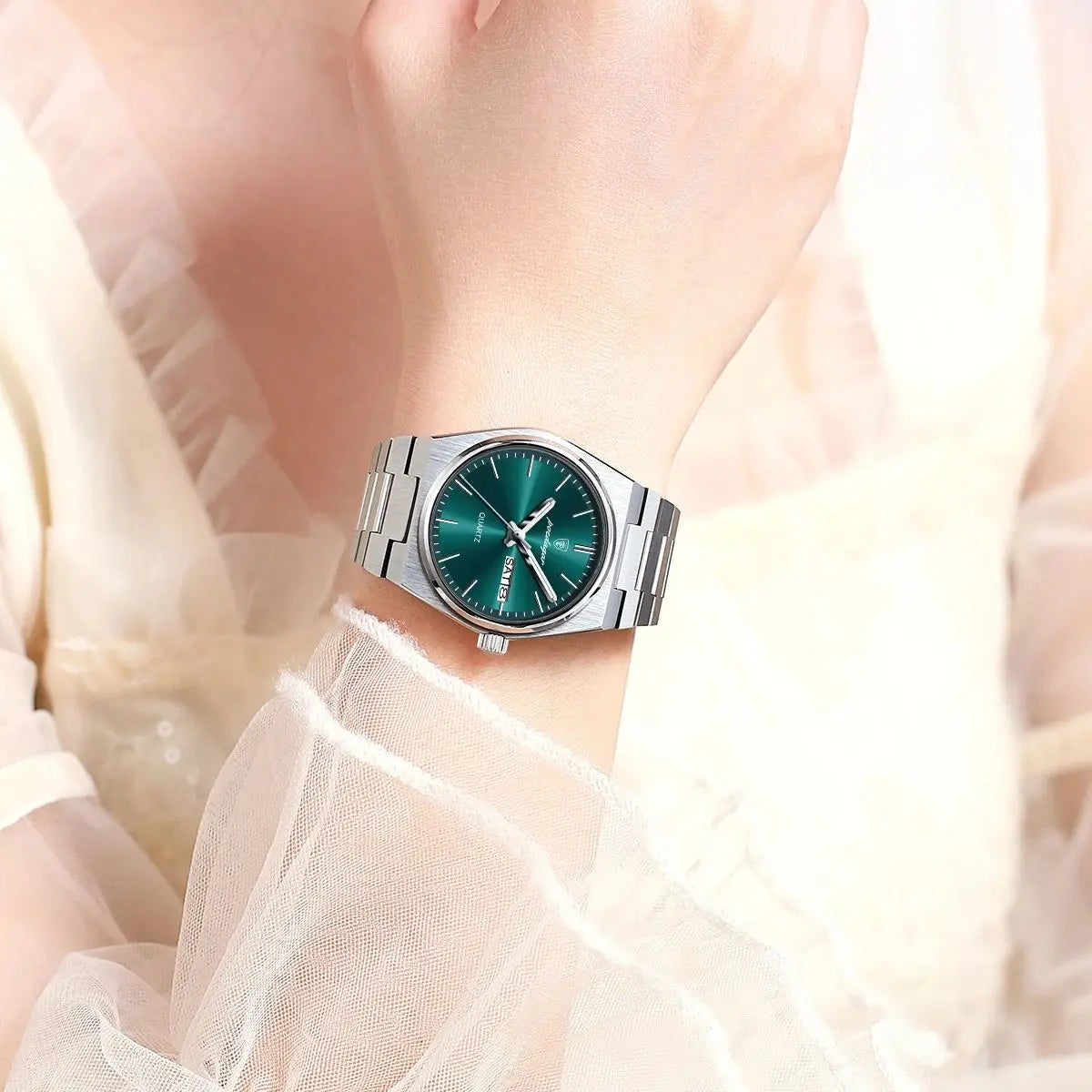 POEDAGAR Top Fashion Women Watch Waterproof Luminous Date Week Luxury Ladies Clock Quartz Stainless Steel Casual Woman's Watches