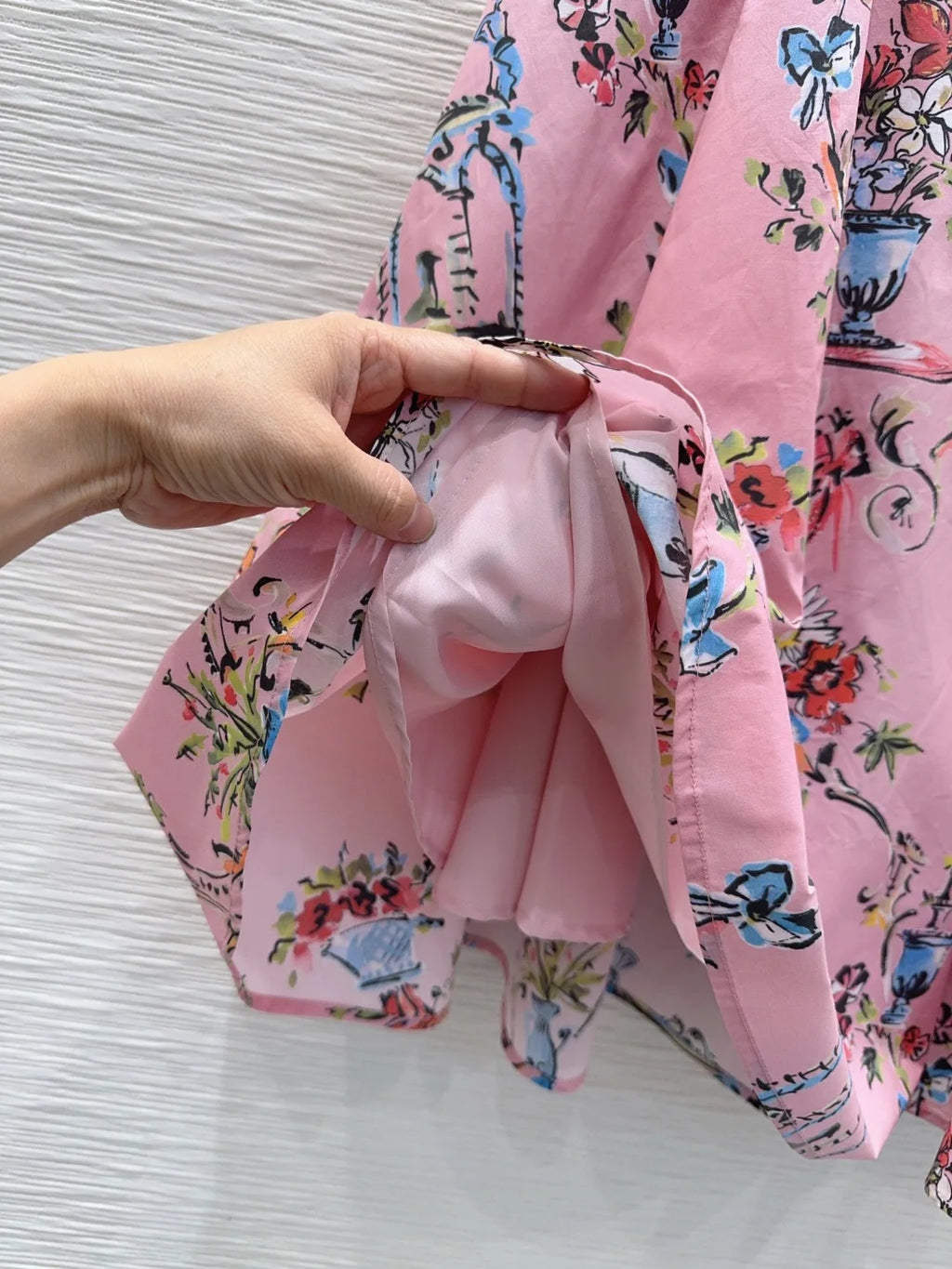 Women Pure Cotton Poplin Printed Big Swing Skirt Elegant Versatile Casual Midi Skirt