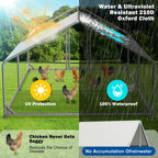 Large Metal Chicken Coop Upgrade with Tri - Supporting Structure and Hexagonal Wire Mesh, Chicken Pen with Waterproof and Anti - UV Cover, Walk - in Chicken Coop, Outdoor Duck and Rabbit House (13’ L x 10’ W x 6.5’ H)
