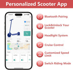 8.5'' Electric Scooter 350W Motor 36V 10.5Ah Battery 19mph Max Speed 21miles Max Range Smart APP Control Scooter Shock-absorbing Anti-skid Folding Waterproof E-Scooter for Adults