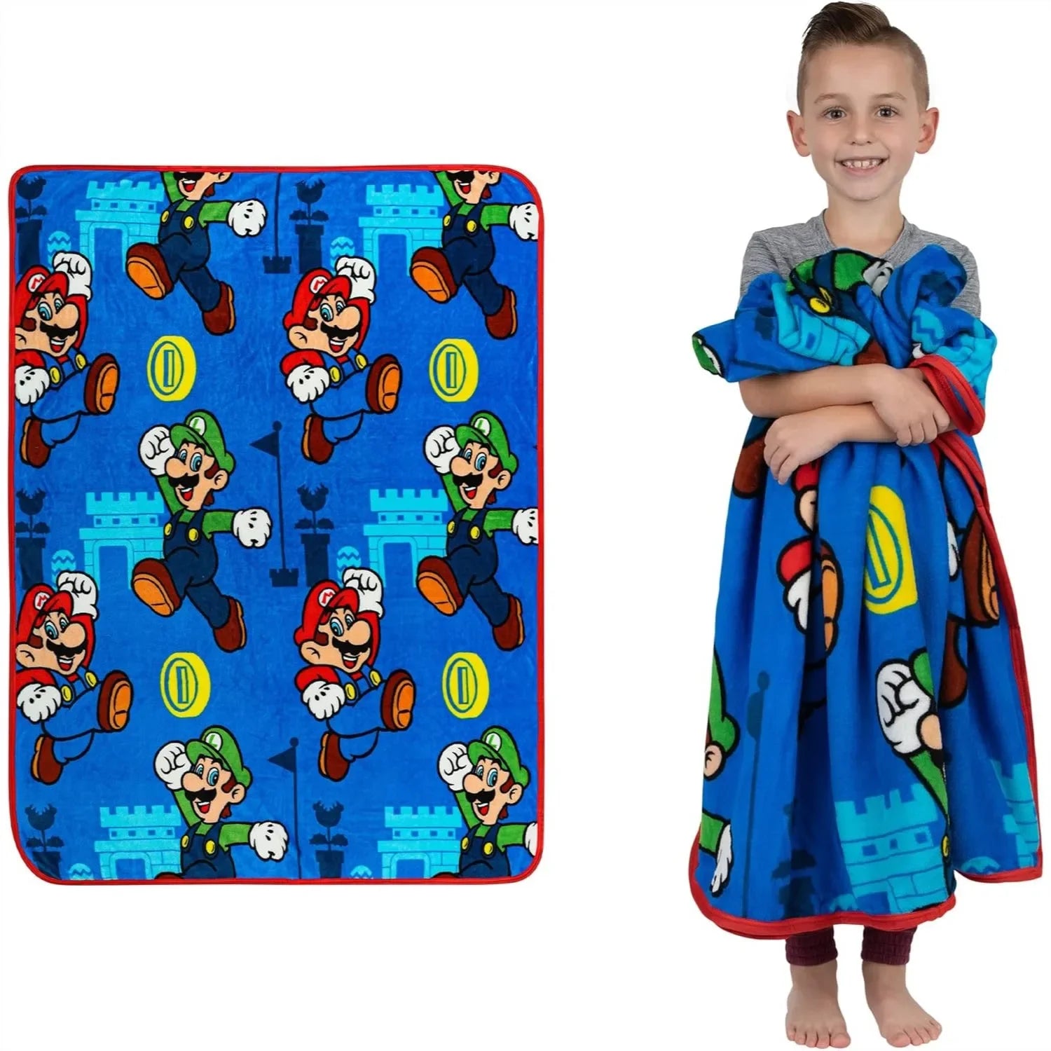 Super Soft Plush Throw Blanket 46x60 Inch for Kids, Cozy Micro Raschel Blanket for Couch