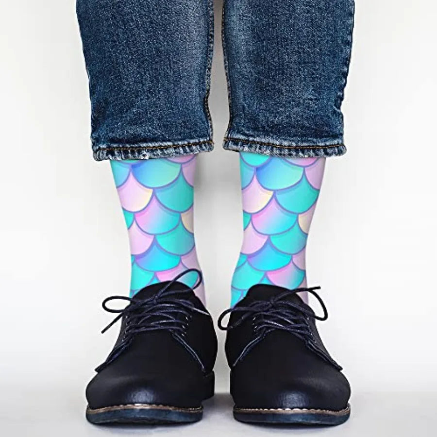 AOYEGO Funny Socks Health Curve Novelty Casual Crew Socks Contrast Color Design for Women Men Gift