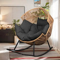 Outdoor Wicker Egg Chair PE Rattan Chair with Cushion, Oversized Patio Lounge Chair for Outdoor, Indoor, Balcony