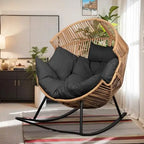 Outdoor Wicker Egg Chair PE Rattan Chair with Cushion, Oversized Patio Lounge Chair for Outdoor, Indoor, Balcony