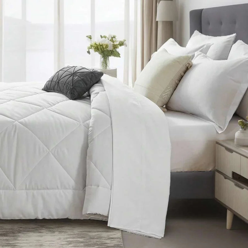 5/7 Piece Solid Color Bed Comforter Set Queen, Creative Geometric Pattern Design, Soft And Comfortable Summer Bedding Set